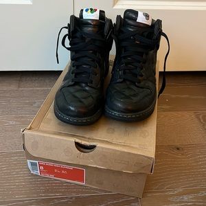 Nike dunk high supreme quilted patent leather purple black (2008)